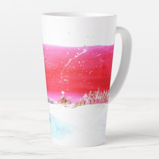 Dromen van een witte kerst Latte Cup Latte Mok (Rechterhoek)