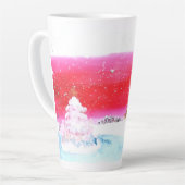 Dromen van een witte kerst Latte Cup Latte Mok (Linkerhoek)