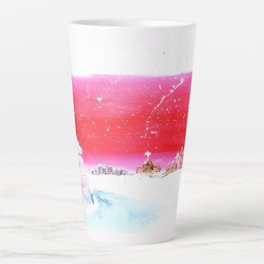 Dromen van een witte kerst Latte Cup Latte Mok (Voorkant)