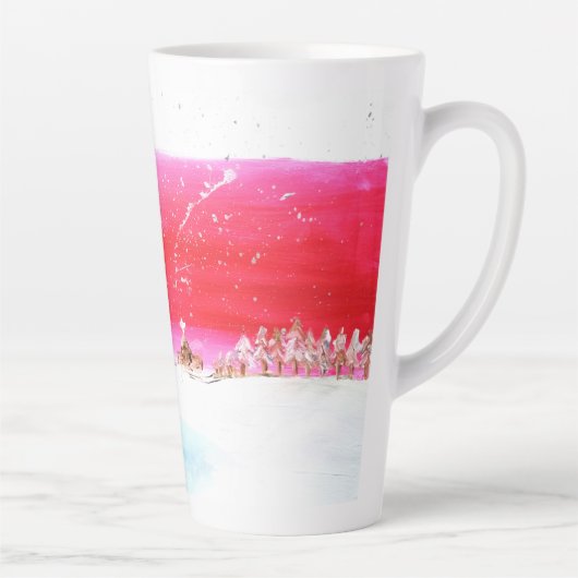 Dromen van een witte kerst Latte Cup Mok (Rechts)
