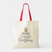 Dromen van een witte kerst met moderne witte wijn tote bag (Achterkant)