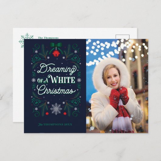 Dromen van een witte kerst Sjabloon Briefkaart (Voorkant / Achterkant)