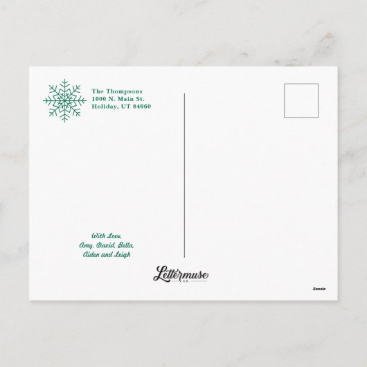 Dromen van een witte kerst Sjabloon Briefkaart (Achterkant)