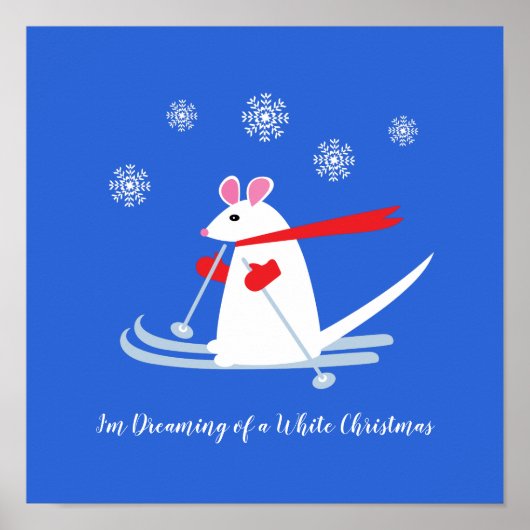 Dromen van een witte kerst - Ski Mouse Poster (Voorkant)
