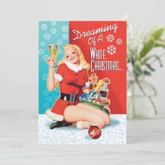 Dromen van een witte kerstfeest uitnodiging (Staand voorkant)