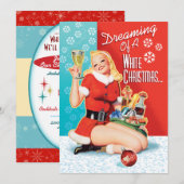 Dromen van een witte kerstfeest uitnodiging (Voorkant / Achterkant)