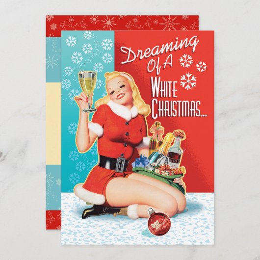 Dromen van een witte kerstfeest uitnodiging (Voorkant / Achterkant)