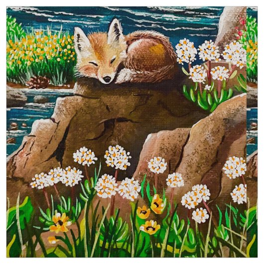 Dromen van Fun Fox Fabric Stof (Swatch)