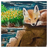 Dromen van Fun Fox Fabric Stof (Close Up)