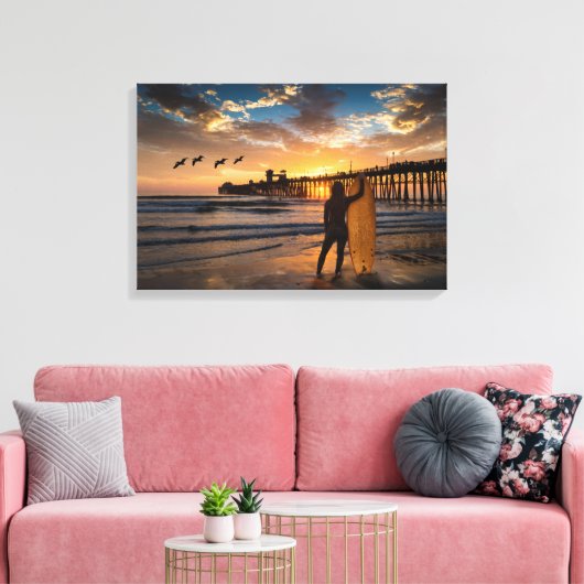 Dromen van grote golven canvas afdruk (Insitu (Woonkamer))
