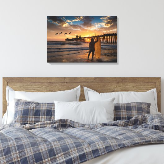 Dromen van grote golven canvas afdruk (Insitu (Slaapkamer))