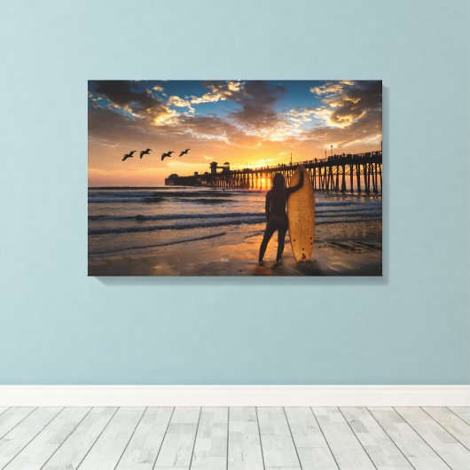 Dromen van grote golven canvas afdruk (Insitu (Houten vloer))