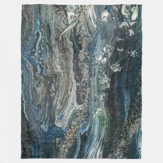 Dromen van het abstracte schilderende zee Ocean'20 Fleece Deken (Voorkant)