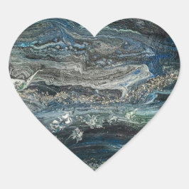 Dromen van het abstracte schilderende zee Ocean'20 Hart Sticker