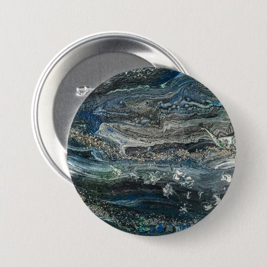 Dromen van het abstracte schilderende zee Ocean'20 Ronde Button 7,6 Cm (Voorkant /achterkant)