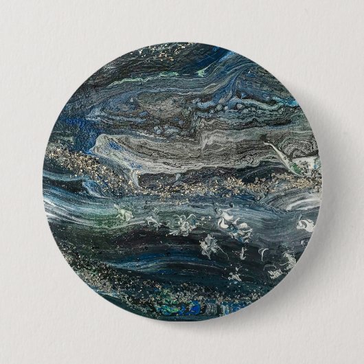 Dromen van het abstracte schilderende zee Ocean'20 Ronde Button 7,6 Cm (Voorkant)