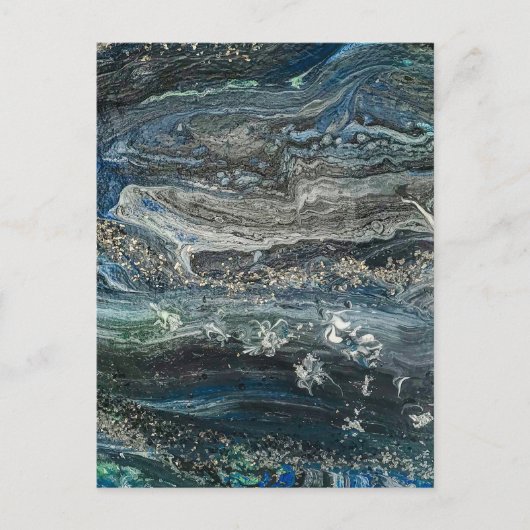 Dromen van het abstracte schilderij van de oceaan  briefkaart (Voorkant)