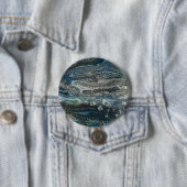 Dromen van het abstracte schilderij van de oceaan  ronde button 7,6 cm (In situ)