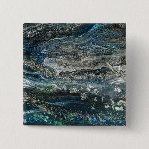 Dromen van het abstracte schilderij van de oceaan vierkante button 5,1 cm