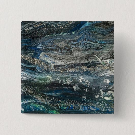 Dromen van het abstracte schilderij van de oceaan  vierkante button 5,1 cm (Voorkant)