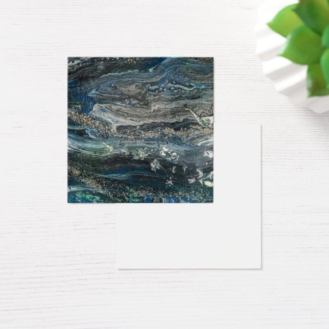 Dromen van het abstracte schilderij van de oceaan  vierkante visitekaartjes (Bureau)