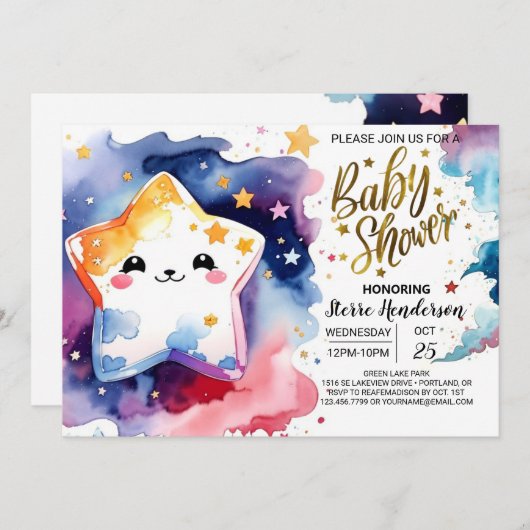 Dromen van het hemelse Baby shower Kaart (Voorkant / Achterkant)