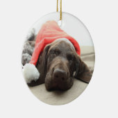 Dromen van Kerstman - Duitse Korthaar Puppy Keramisch Ornament (Rechts)