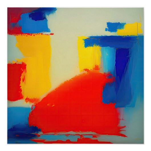 "Dromen van kobalt" Abstracte kunst Perfect Poster (Voorkant)