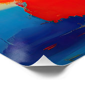 "Dromen van kobalt" Abstracte kunst Perfect Poster (Hoek)