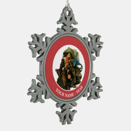 Dromen van Long Ago Tin Sneeuwvlok Ornament (Links)