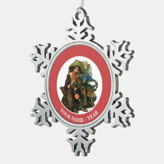 Dromen van Long Ago Tin Sneeuwvlok Ornament (Rechts)