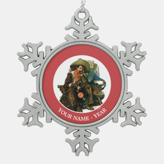 Dromen van Long Ago Tin Sneeuwvlok Ornament (Voorkant)