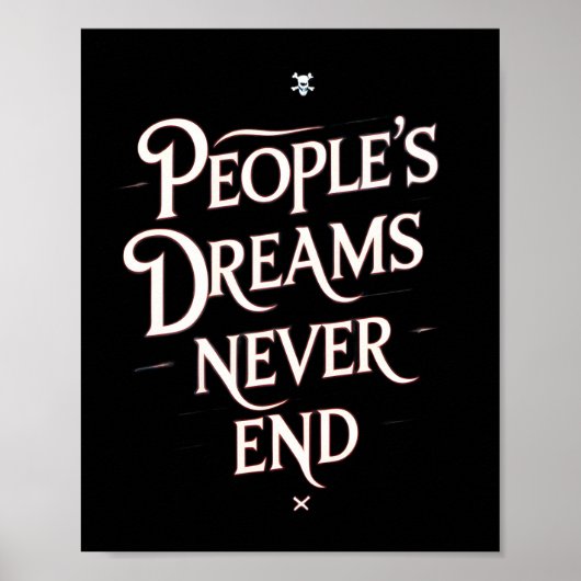 Dromen van Mensen Eindigen Nooit – Motiverende Ani Poster (Voorkant)