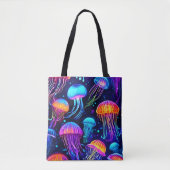 Dromen van Neon Kwallen Tote Bag (Voorkant)