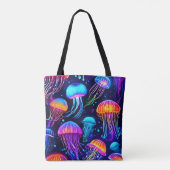 Dromen van Neon Kwallen Tote Bag (Achterkant)