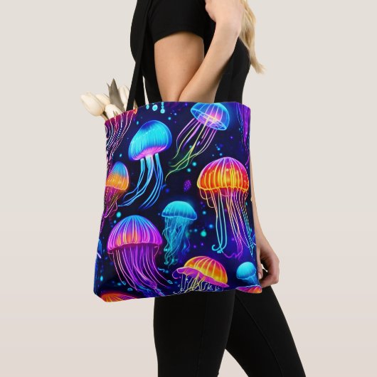 Dromen van Neon Kwallen Tote Bag (Dichtbij)