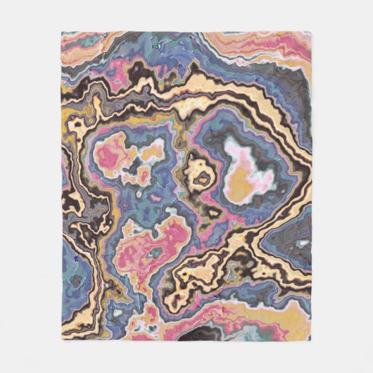 Dromen van Pastel Marmer Geode Fleece Deken (Voorkant)
