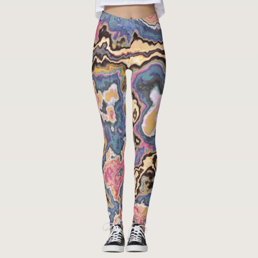 Dromen van Pastel Marmer Geode Leggings (Voorkant)