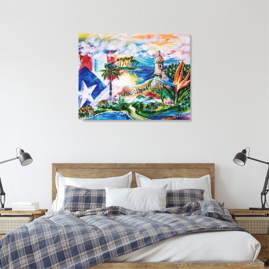 Dromen van Puerto Rico Canvas Afdruk (Insitu (Slaapkamer))