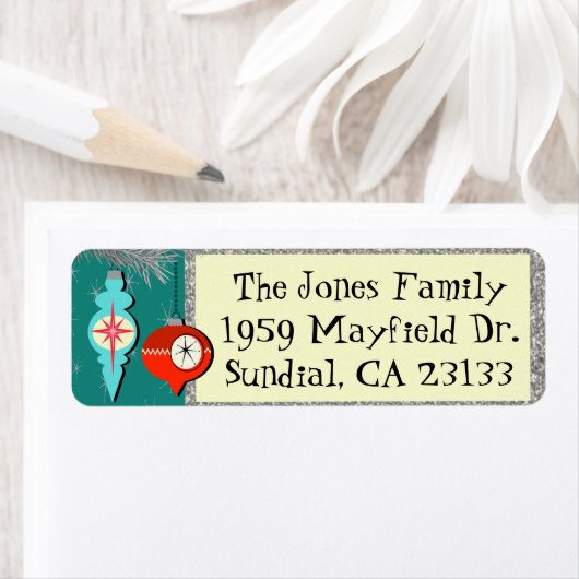 Dromen van Retro Kerst Retour Adreslabels Etiket (Insitu)