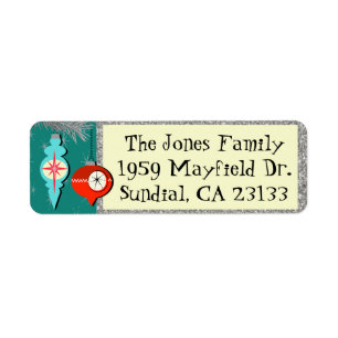 Dromen van Retro Kerst Retour Adreslabels Etiket