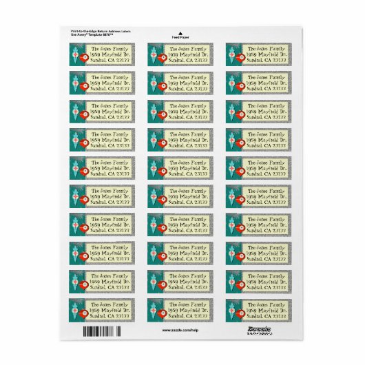 Dromen van Retro Kerst Retour Adreslabels Etiket (Full Sheet)