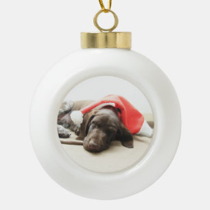 Dromen van Sinterklaas - Duitse Staande Hond Puppy Keramische Bal Ornament