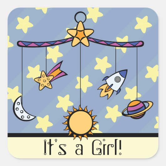 Dromen van Space Mobile Aankondiging Sticker (Voorkant)