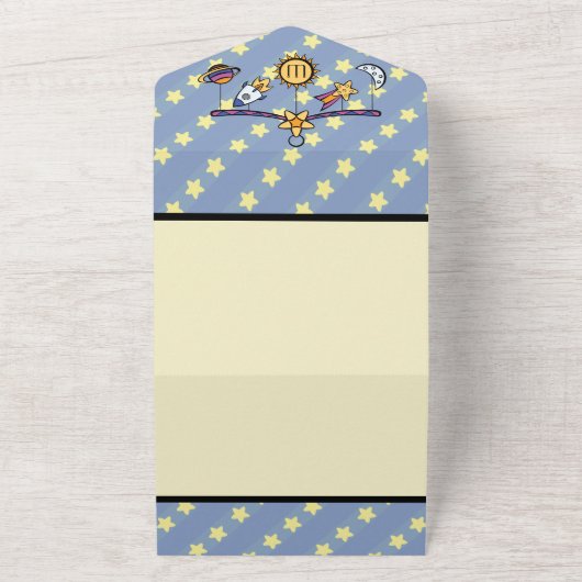 Dromen van Space Mobile All-in-One uitnodiging (Buitenkant)