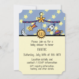 Dromen van Space Mobile Baby shower Invitation Kaart
