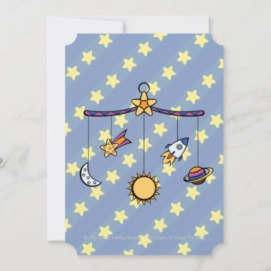 Dromen van Space Mobile Baby shower Invitation Kaart (Achterkant)