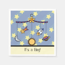 Dromen van Space Mobile Baby shower servetten