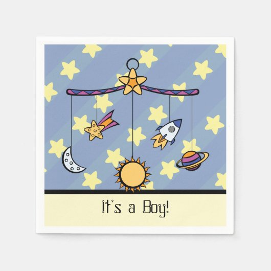 Dromen van Space Mobile Baby shower servetten (Voorkant)