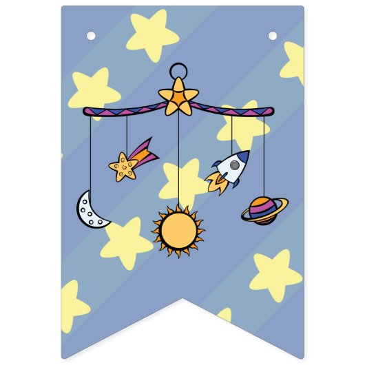 Dromen van Space Mobile Bunting Banner (Eerste vlag)